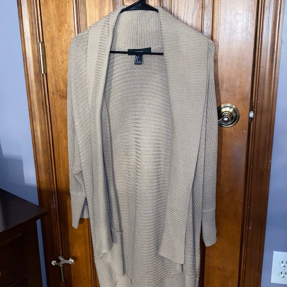Forever 21 long beige cardigan